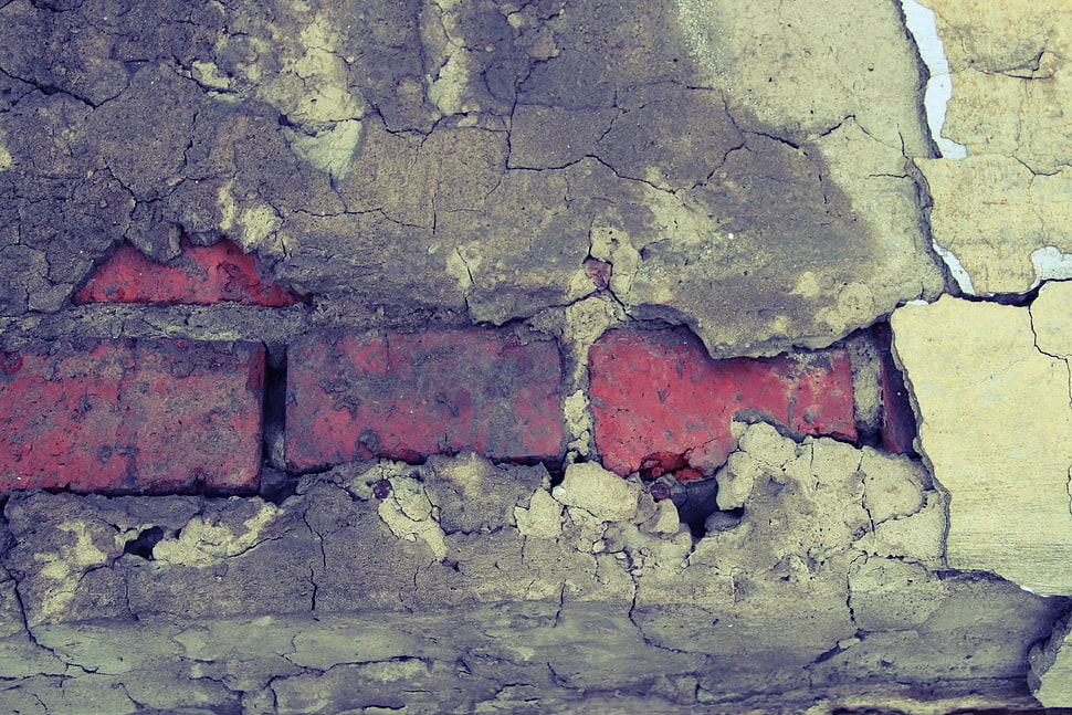 red and gray brickjs HD wallpaper